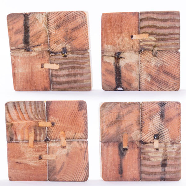 Natural Woodgrain coaster from recycled fence posts (set of 4) 2"x2"