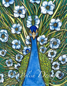 Peacock Grande Fleur Art Print