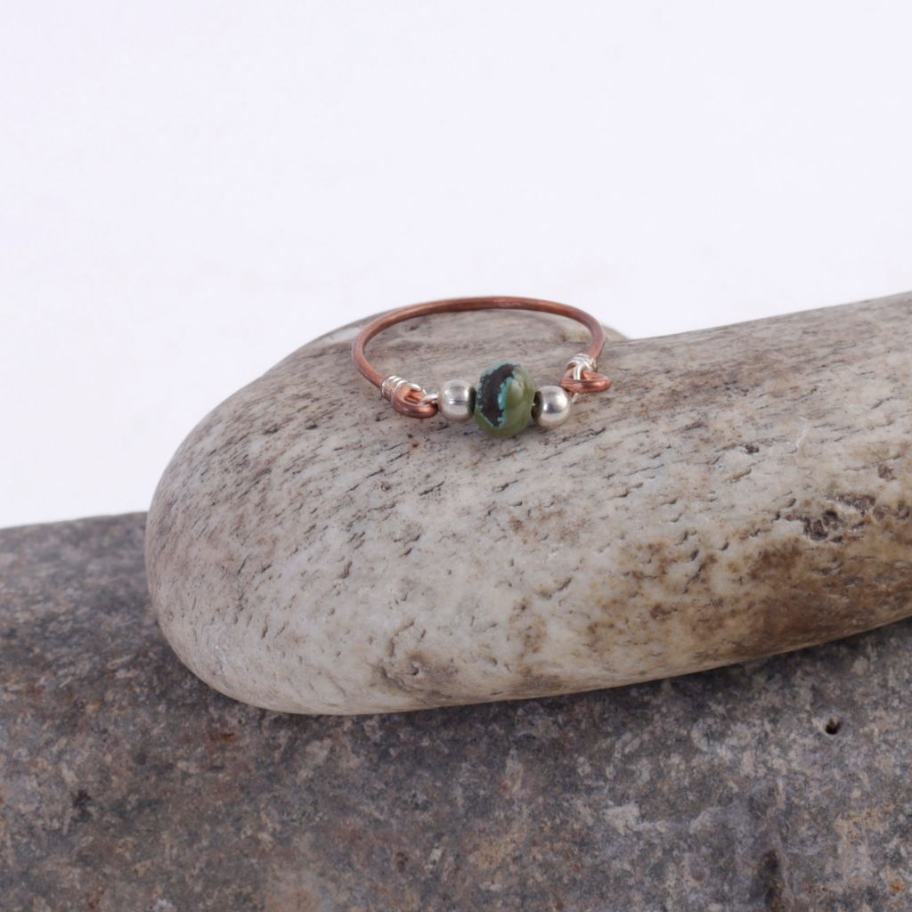 Wire Wrapped Natural Stone Ring