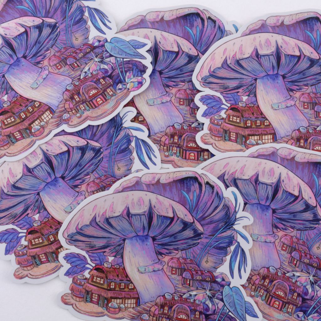 Metallic Mushroom Grove Sticker