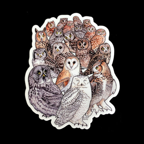 Owl Family Portrait Sticker