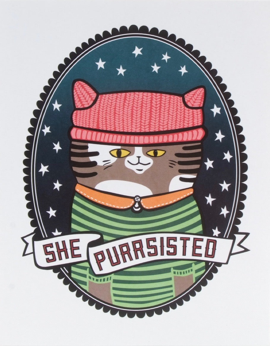 She Purrsisted Cat Print
