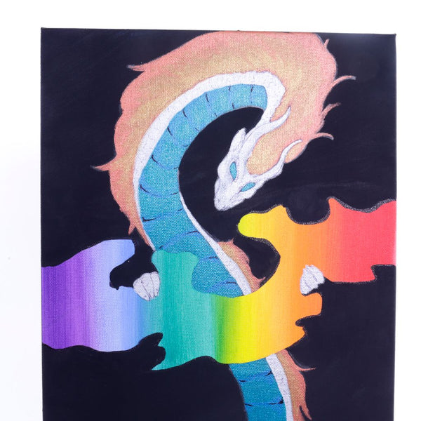 Metal Dragon & Rainbow River Painting