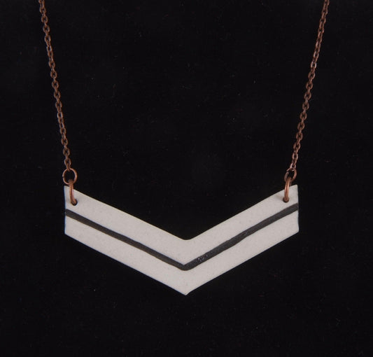 Double Chevron Porcelain Necklace