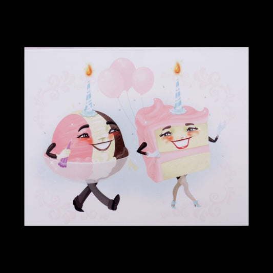 Birthday Greeting Card - Ice Cream & Cake