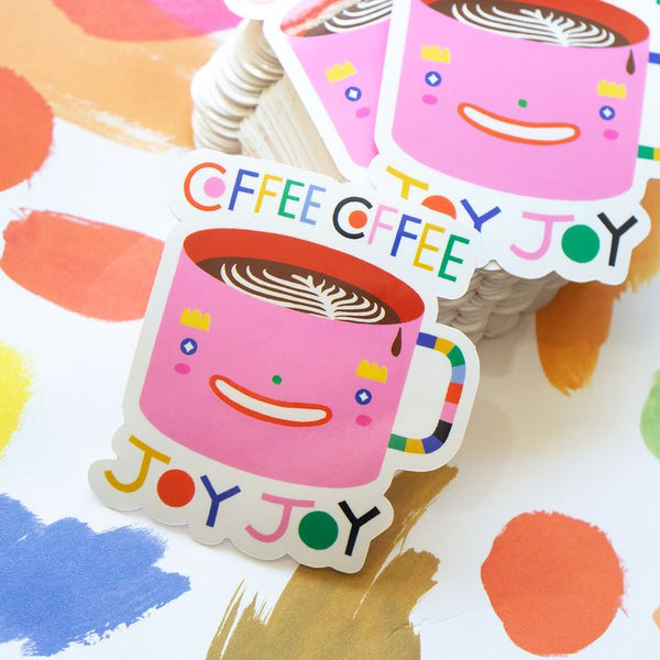 Coffee Coffee Joy Joy Glossy Sticker