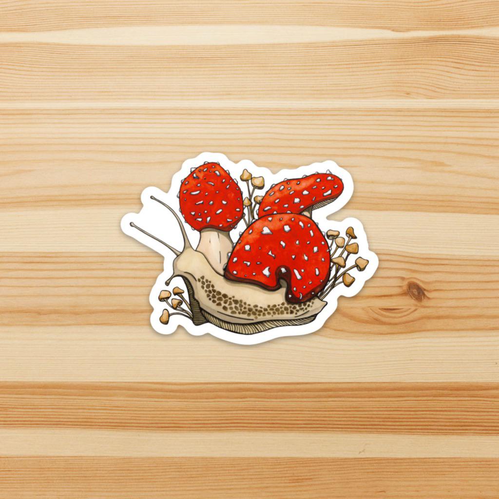 Amanita Snail, 3" Sticker