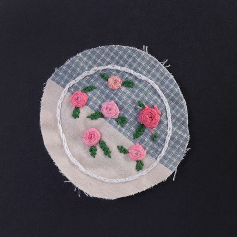 Pink Flowered Perfumed Hand Stitched Patch