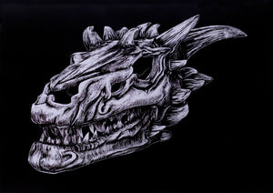 Dragon Skull Print 5" x 7"