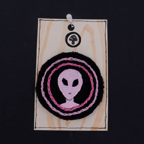 Pink Alien - Upcycled Fabric Patch