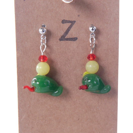 Silly Worm Dangle Earrings