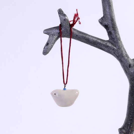 White Porcelain Bird Ornament