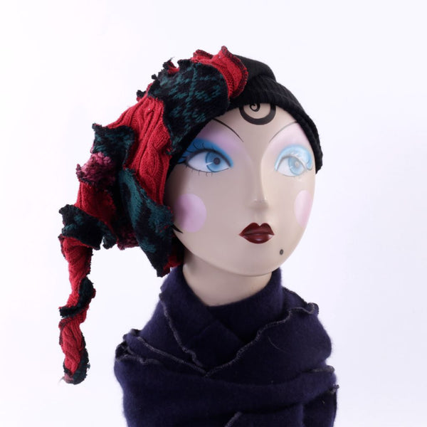 Twisted Witch Hat - Red Black & Green