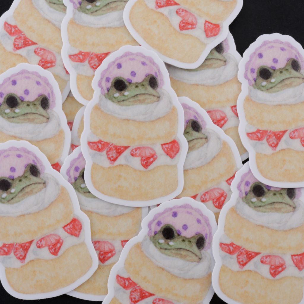 Strawberry Froggy Shortcake - Vinyl Sticker