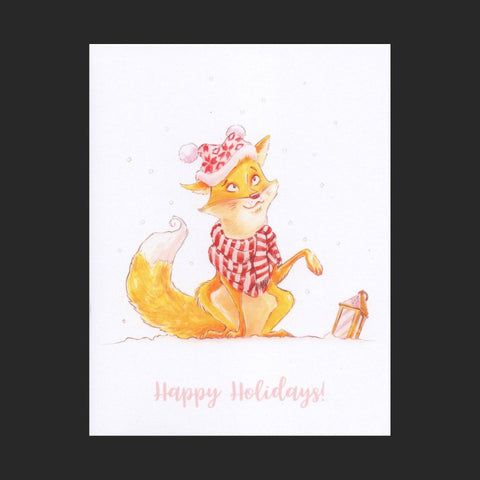 Fox & Snow Happy Holidays Card