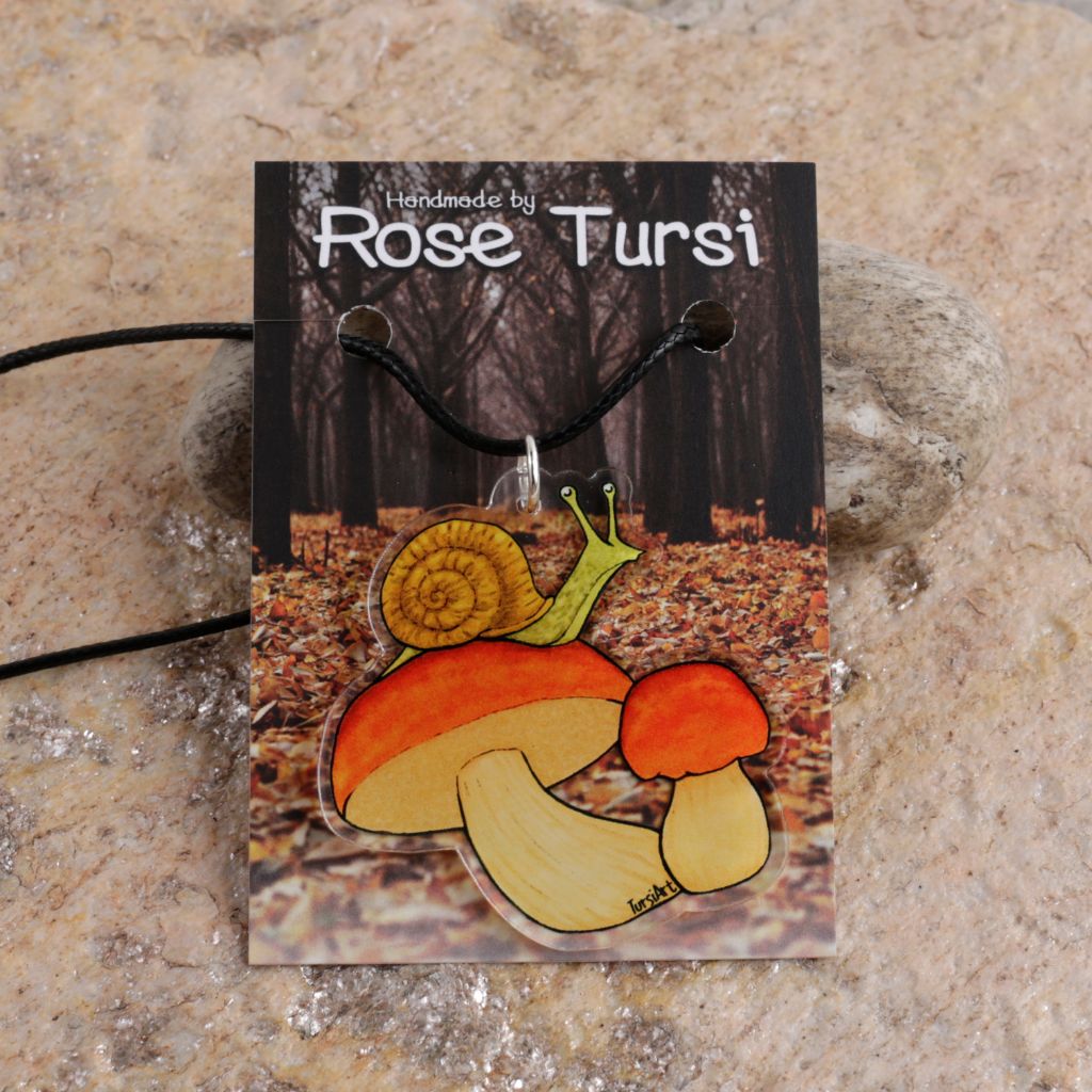 Porcini & Escargot (Mushroom & Snail) Necklace