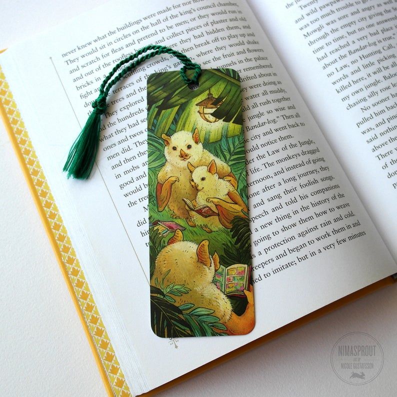 Bats Reading Comics Bookmark