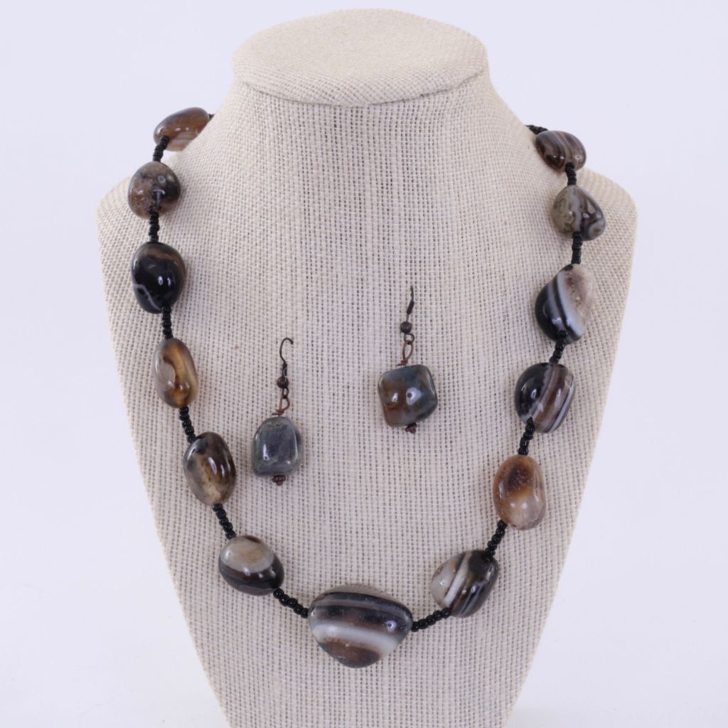 Baubles & Beads Stone Necklace & Earring Set