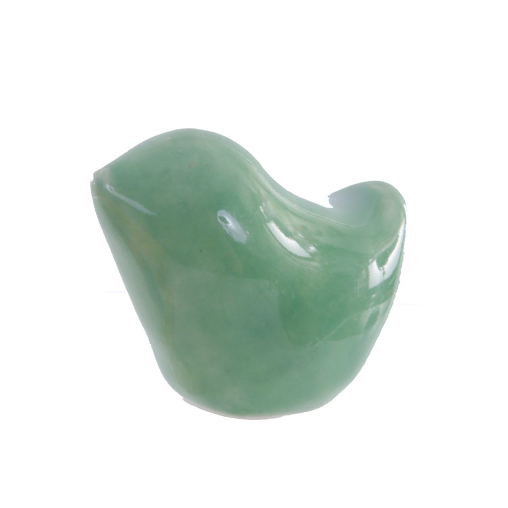 Mini Jelly Bean Bird - Green Porcelain