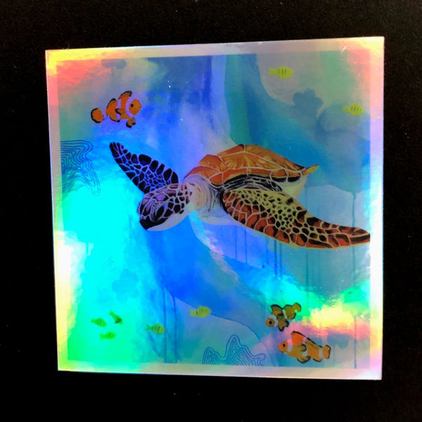 Holographic Sea Turtle Sticker