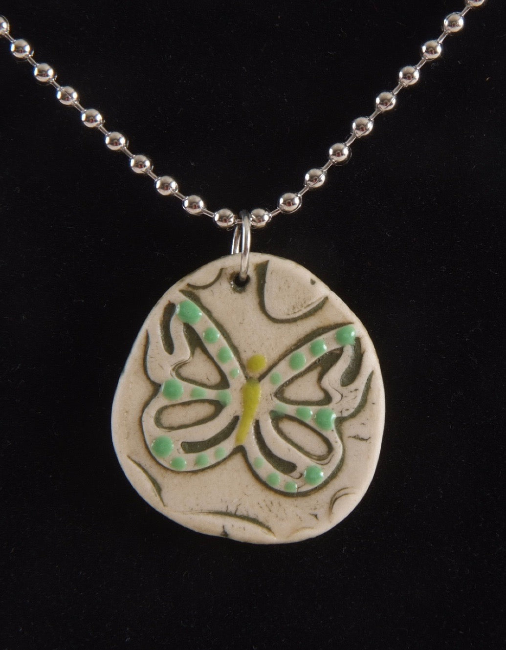 Butterfly Ceramic Pendant Necklace