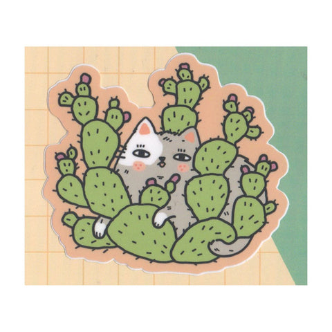 Cat with Prickly Pear Sticker