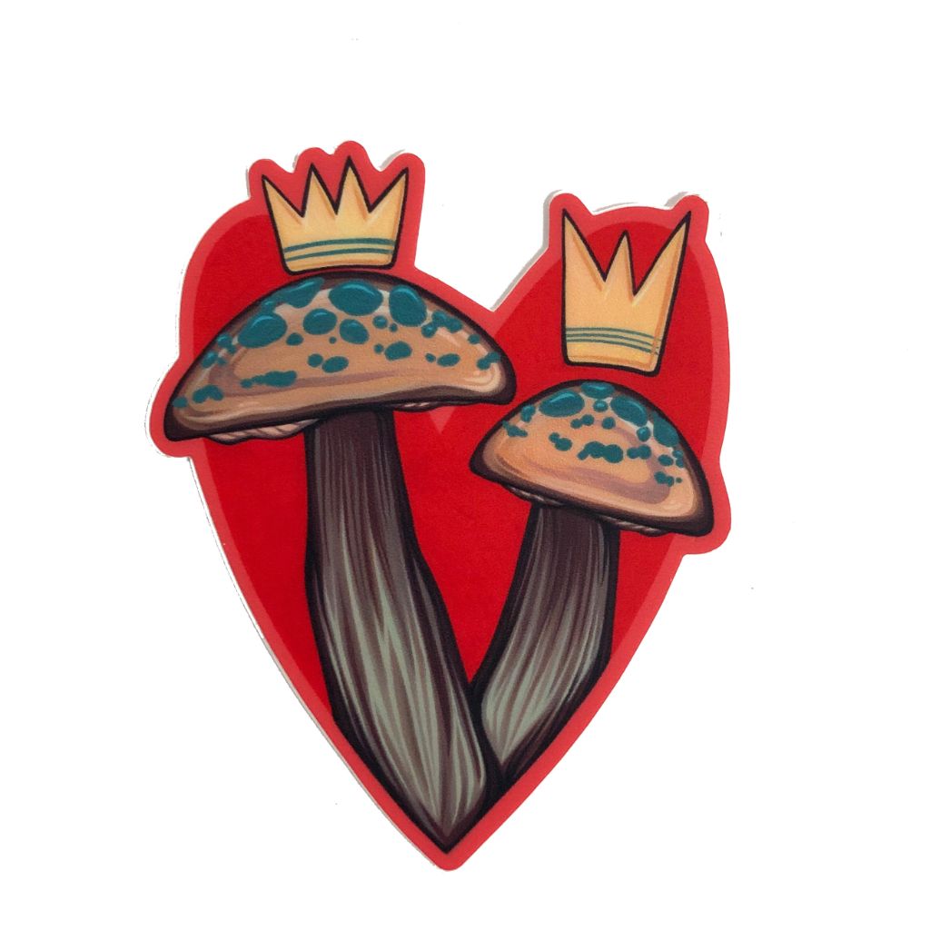 Queen of Hearts Mushroom Sticker