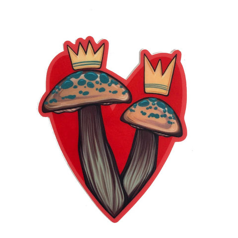 Queen of Hearts Mushroom Sticker