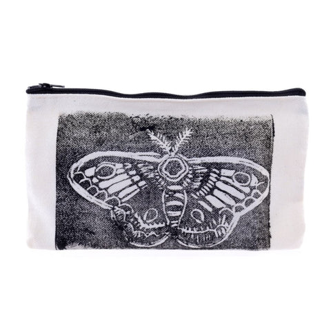 Zippered Pouch with Moth