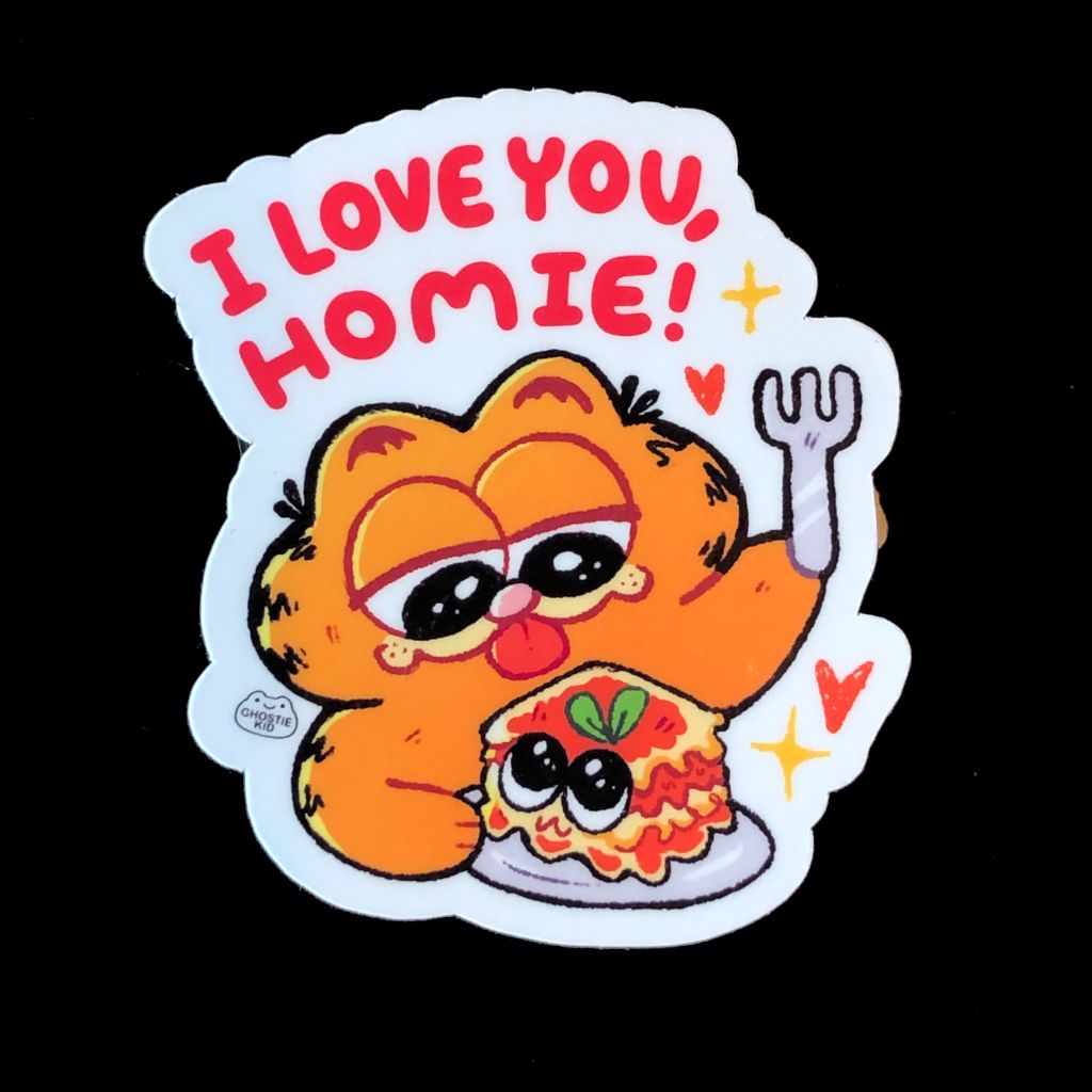 Garfield, I love you homie sticker