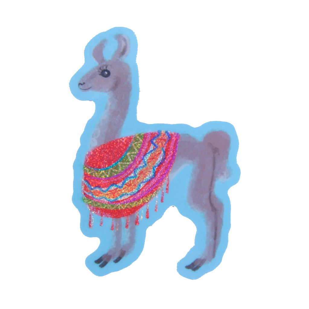 Llama in Sparkly Poncho Sticker