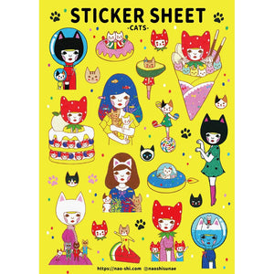 Sticker Sheet of Cats