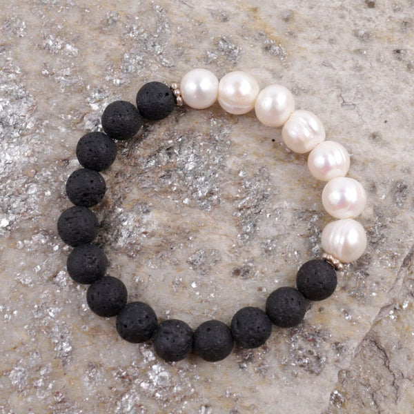 Lava & Pearl Natural Stone Bracelet