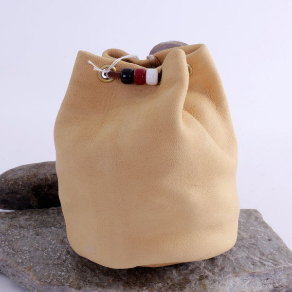 Deerskin Pouch Cylinder Shaped