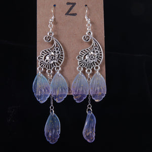 Blue Petal Dangle Earrings