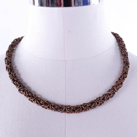 Byzantine Weave Copper Wire Necklace