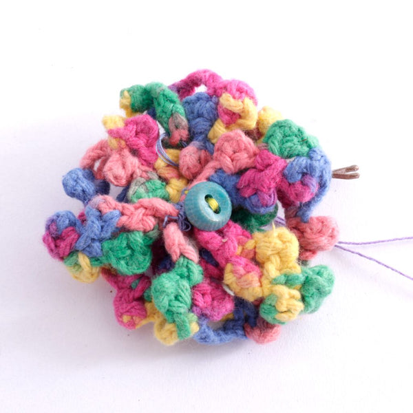 Multi-Color Crocheted Hair Pin