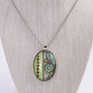 Recycled Paper Cabochon Necklace