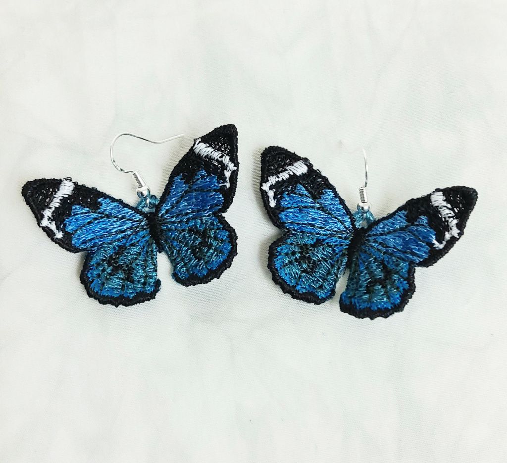Blue/green Monarch Earrings