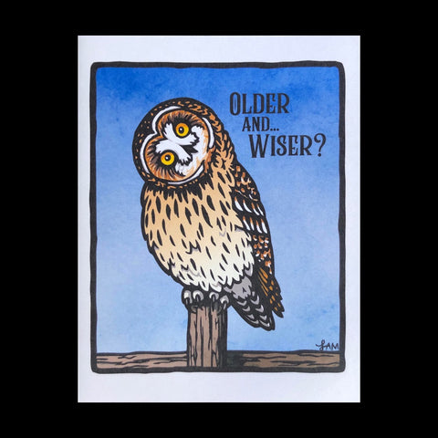 Short Eared Owl Birthday/Greeting Card