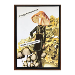 Mushroom Forager - Original Collage Card