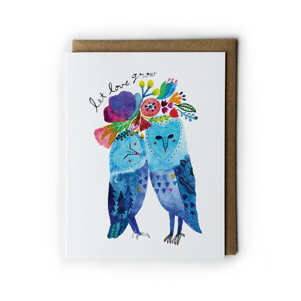 Barn Owl Let Love Grow Greeting Card