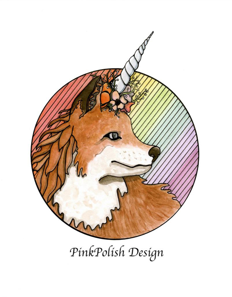 Foxicorn Art Print