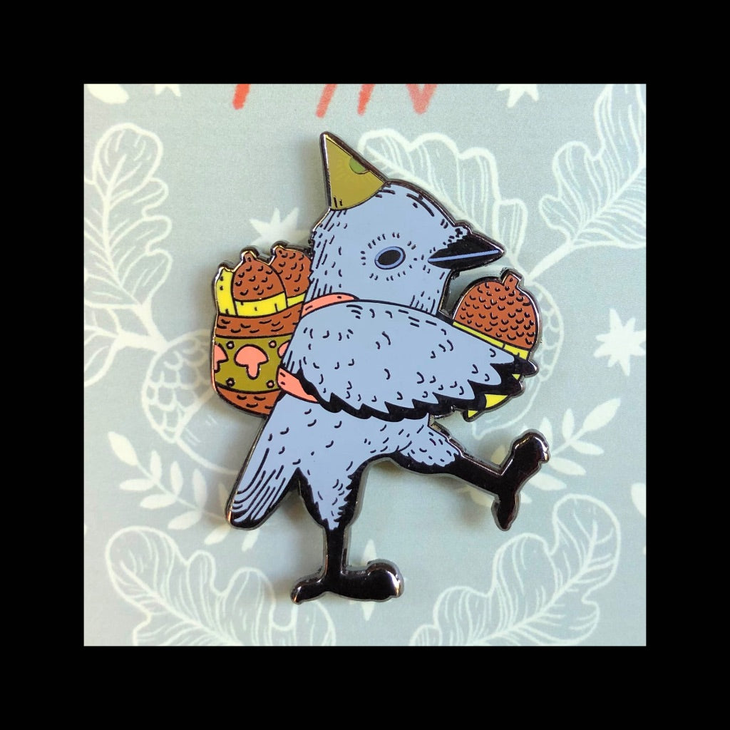 Enamel Raven Pin