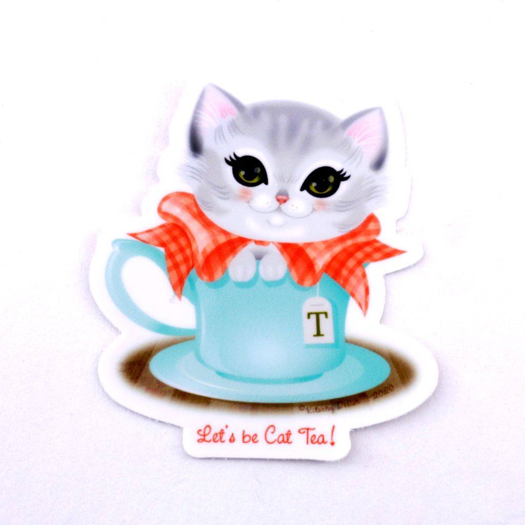 Let's be Cat Tea Vinyl Sticker