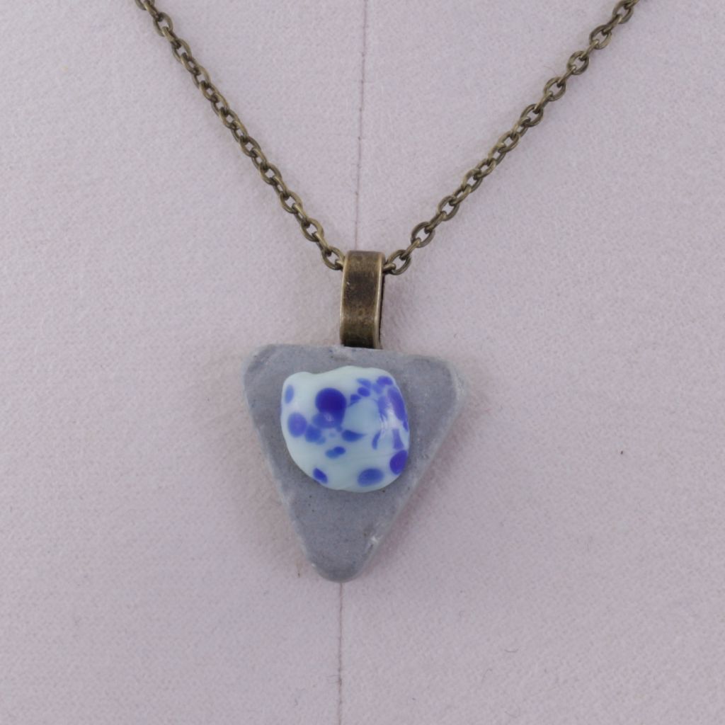 Upcycled Ceramic Pendant Necklace