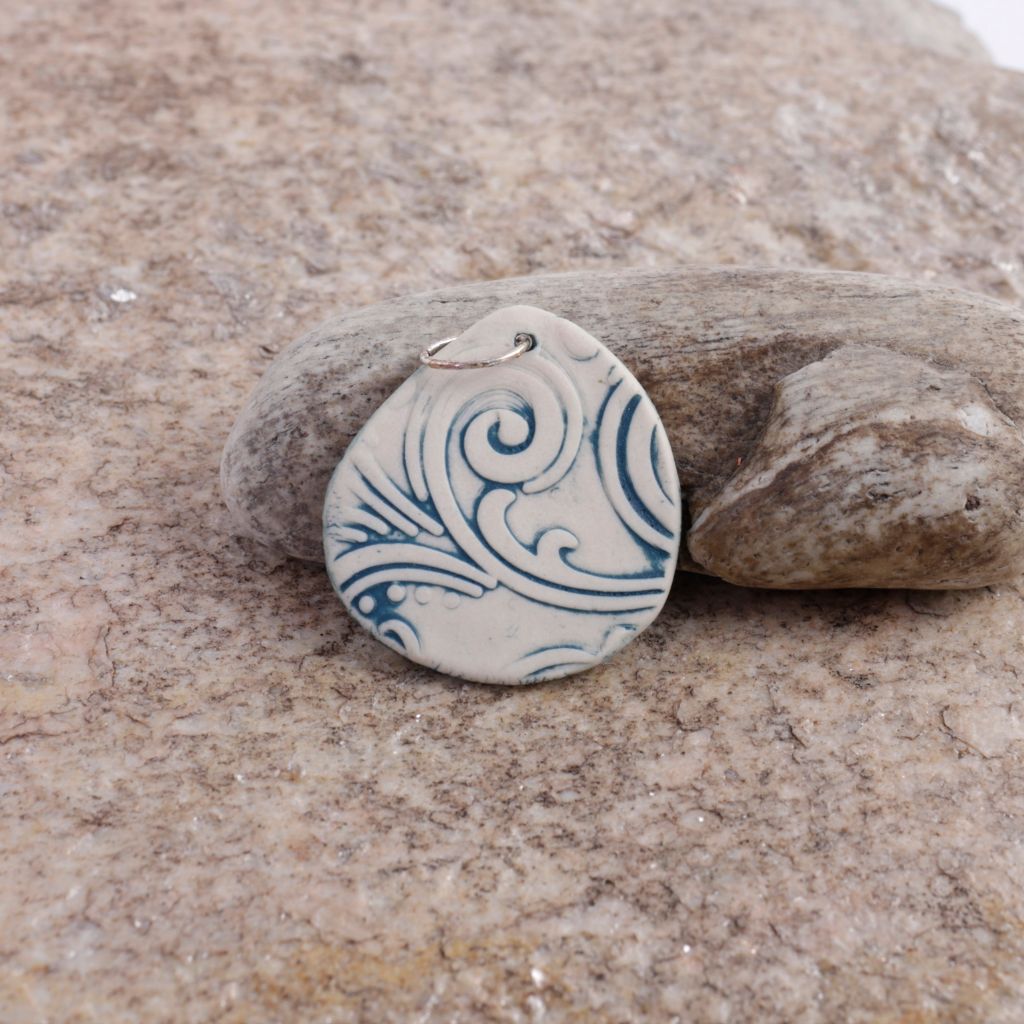 Swirls Porcelain Charm