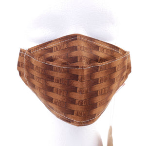 Brown Basketweave 3D Adult Face Mask