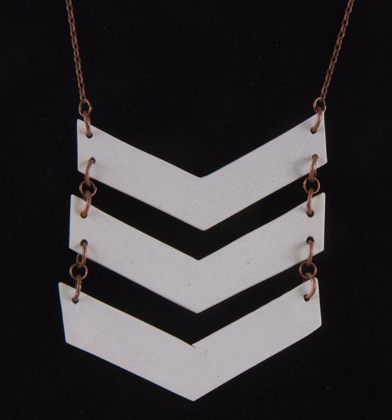 Triple Chevron Porcelain Necklace