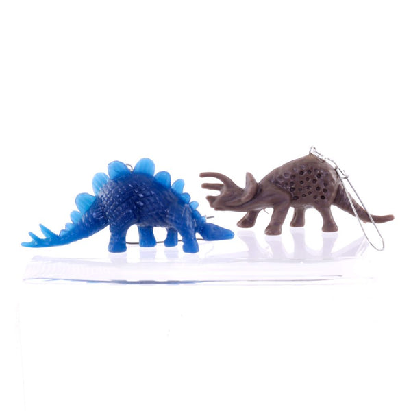 Toy Blue & Brown Dinosaur Novelty Earrings